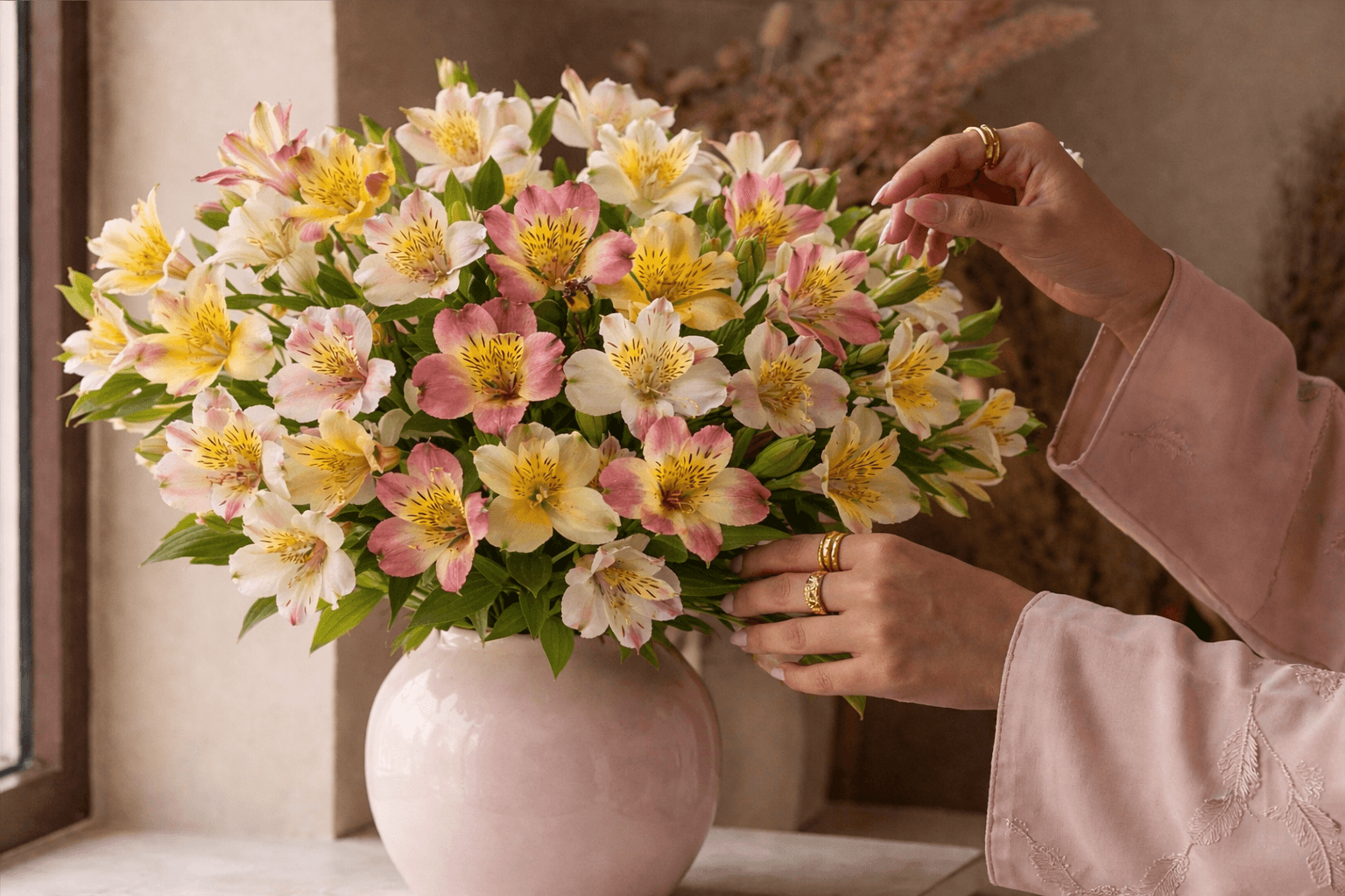 Alestromeria flowers in a vase.png