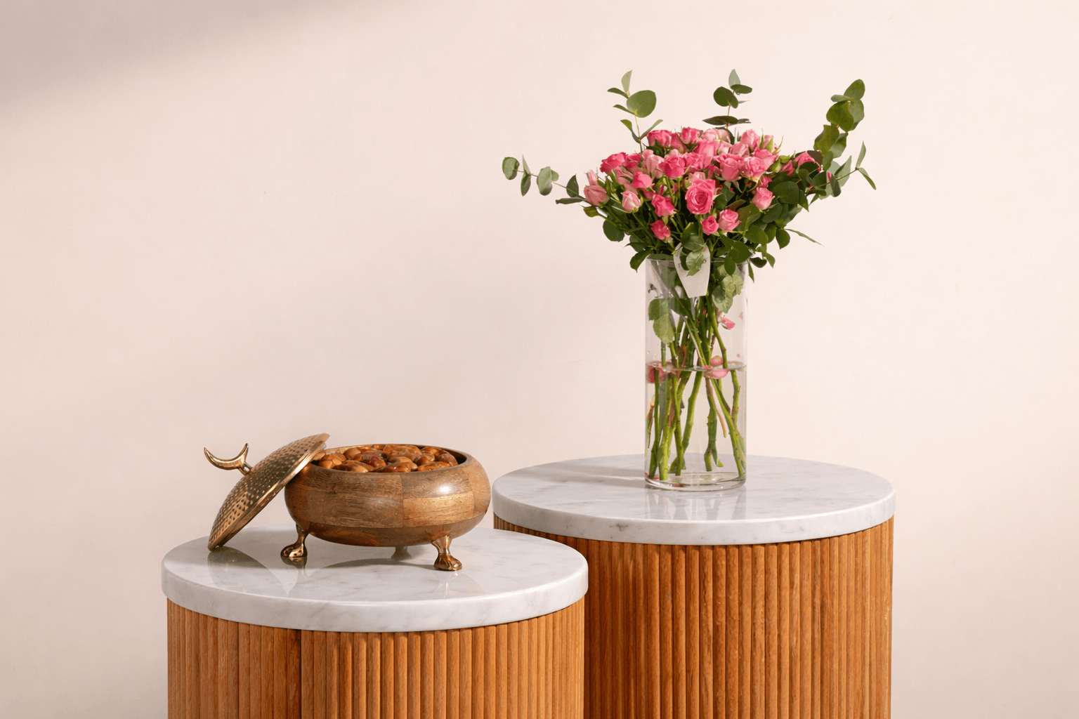 Elegant dates and nuts gifts for ramadan 2026 with floral arrangement.png