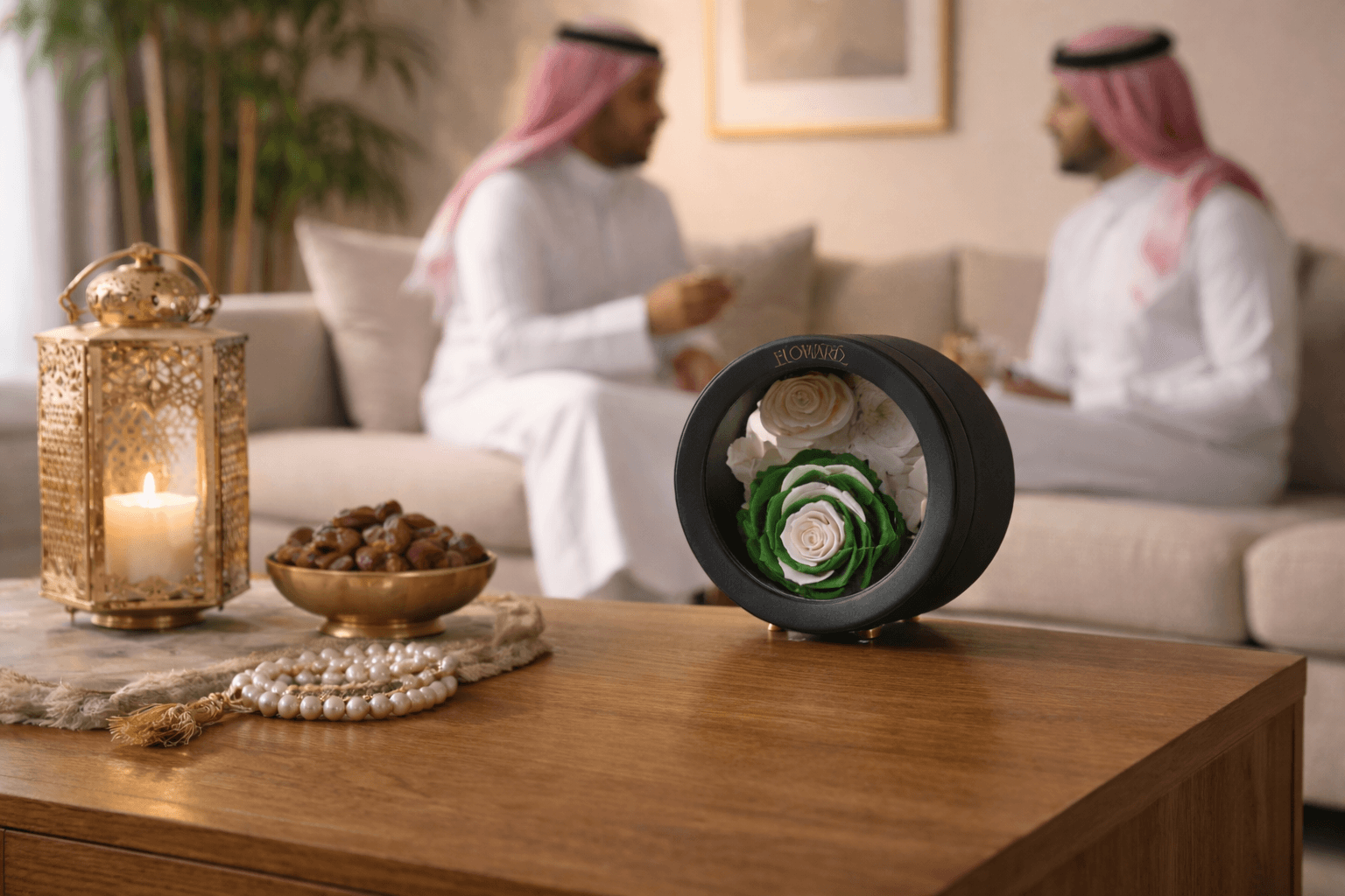 Saudi Flag preserved Green Rose from Floward gifts.png