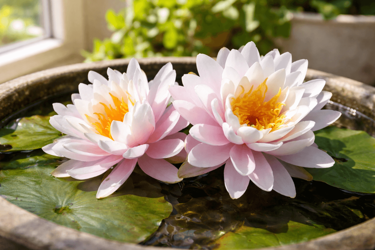 Water lilies in sunlight jyly birth flower.png