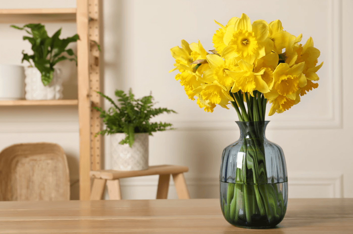 Yellow Narcissus – daffodil flowers in vase - Home decor.png