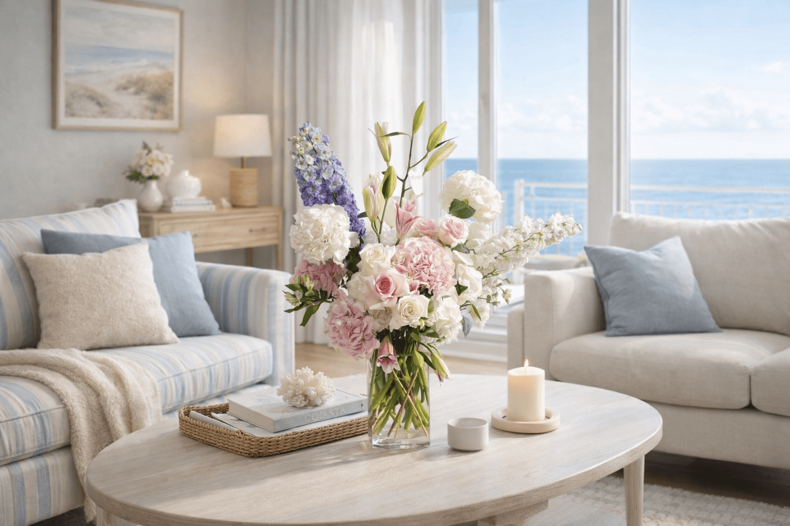 delphinuim flowers vase for home decor - Floward online flowers and gifts.png