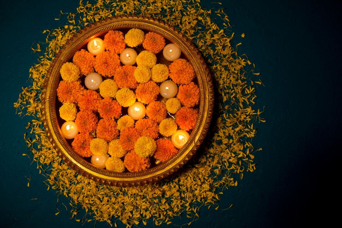 festive diwali marigold flowers and decorations.jpg