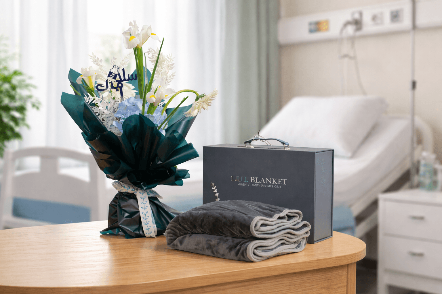flowers and comfort blanket- get well soon gifts from Floward.png