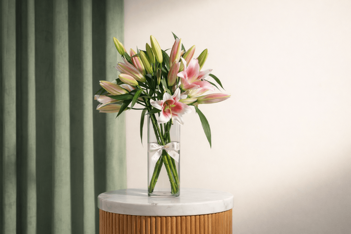mother's day lilies flower bouquet.png
