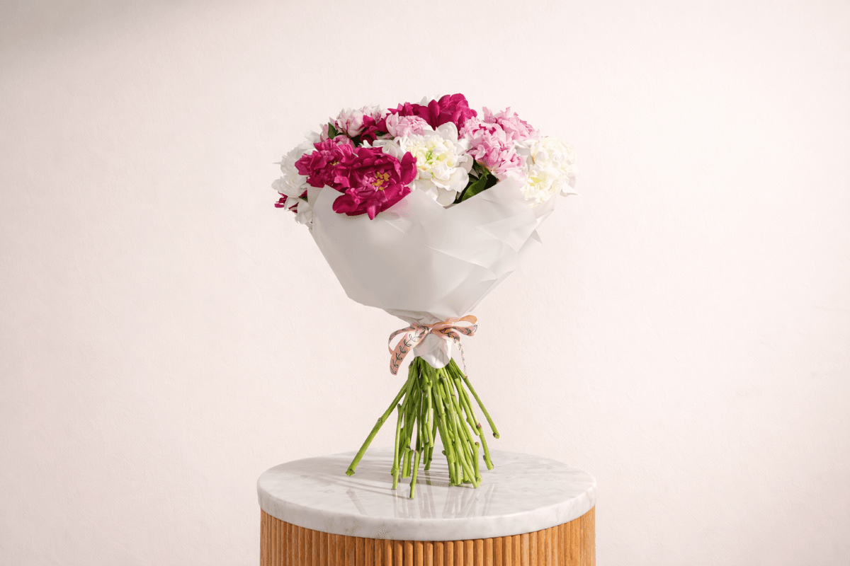 peonies bouquet mixed coloured romantic flowers bouquet of peonies.png