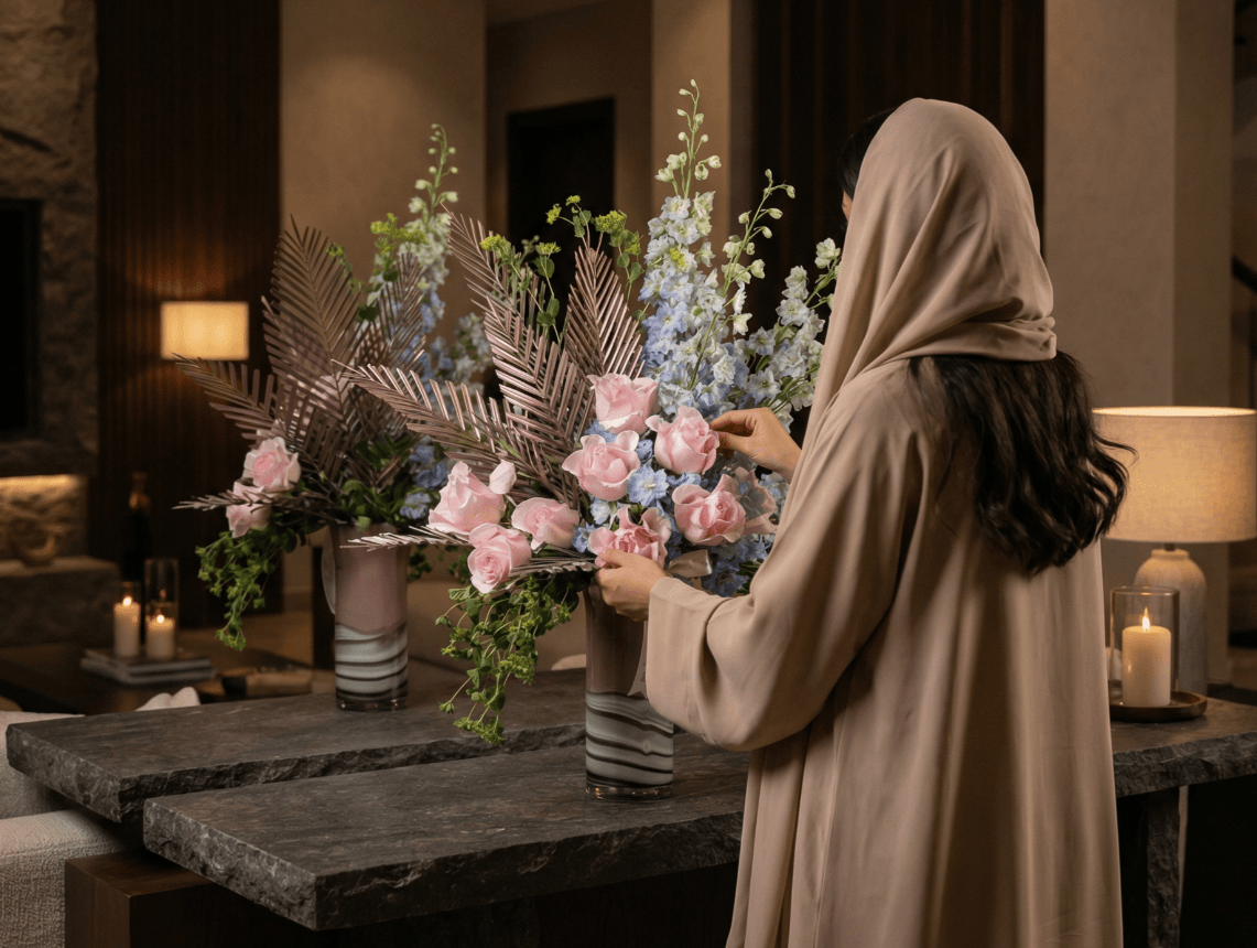 styling flowers in glass vase - Floward online flowers and gifts.png