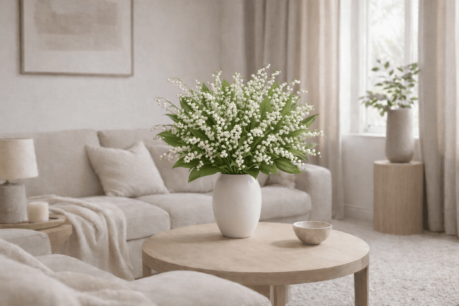 white liliy of the valley flowers in vase - Floward.png